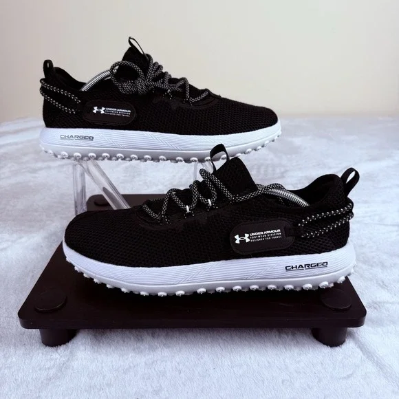 Under Armour Fat Tire Venture Shoes Men's 10 #3027562-002‎ Black White New - Picture 2 of 8